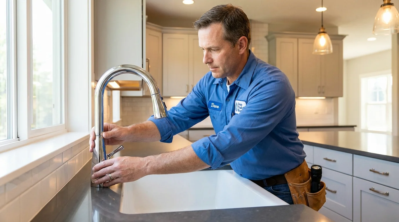 Kitchen faucet installation by Johns Plumbing LLC in Gorham