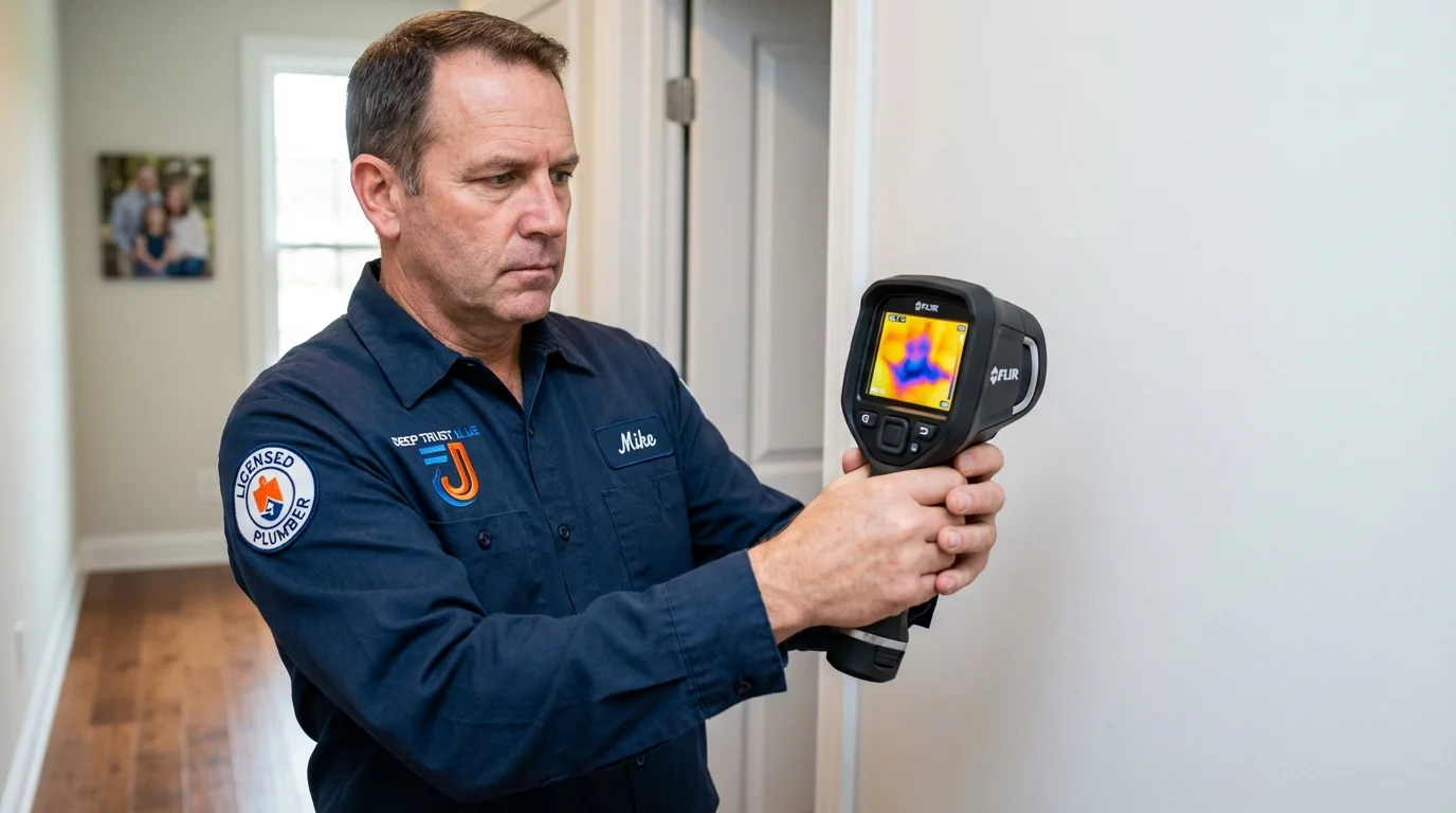 Thermal imaging leak detection by Johns Plumbing LLC in Gorham
